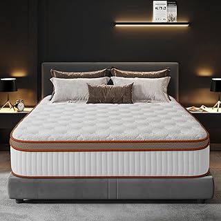 Matelas 140 x 200 - Épaisseur 26 cm, Mémoire de Forme et Ressorts Ensachés - Certifié Oeko-TEX - 7 Zones Ergonomique - Sommeil Profond - Fermeté Moyenne - Ergonomique - Respirant - Anti-Acariens
