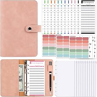 KIHONI Classeur Budget A6 Français,Enveloppe budget, Budget Planner Français avec 10 Budget Enveloppe,12 Feuilles de Budget,3 Autocollants Français,3 Etiquete pour Maison Bureau et Voyages